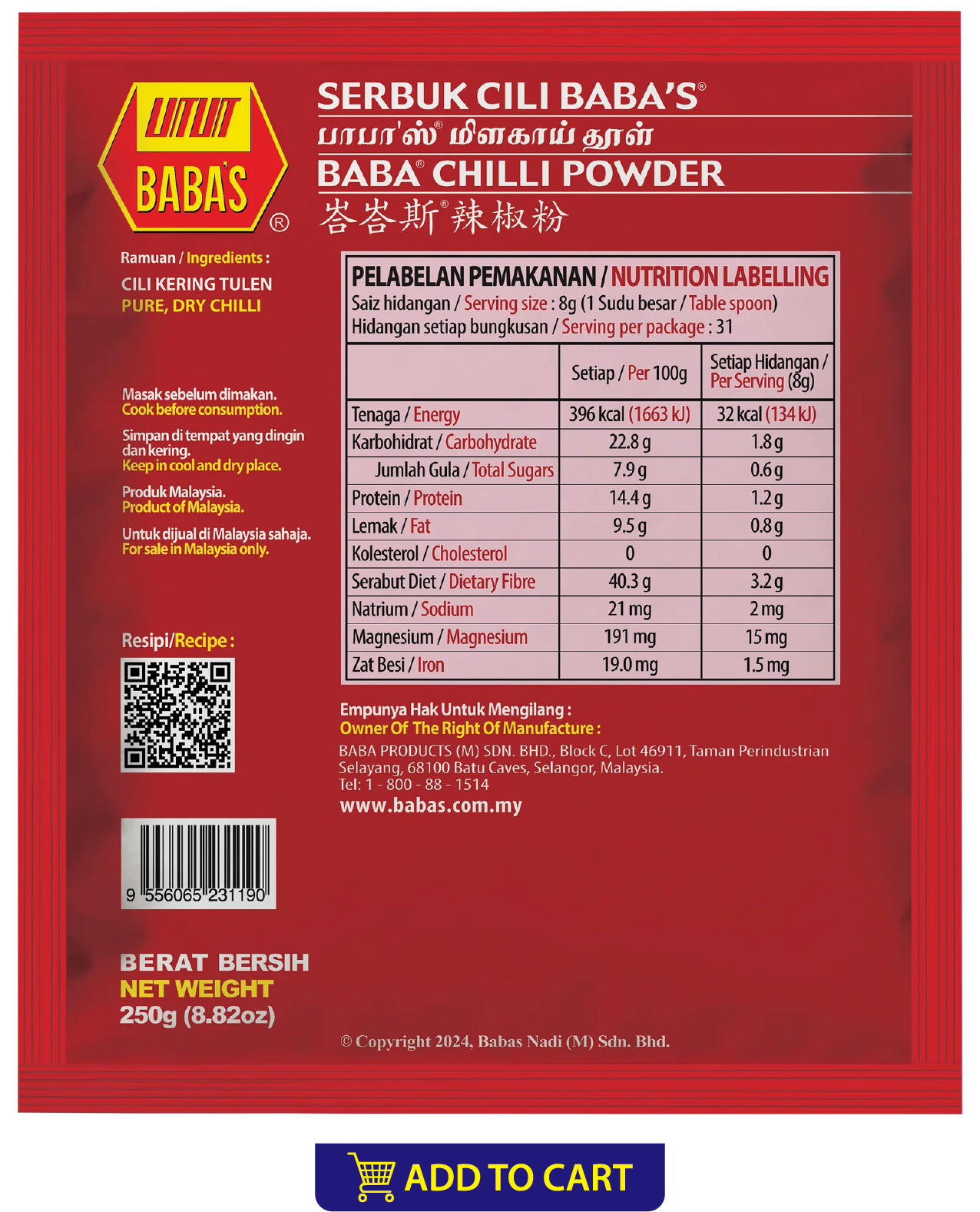 BABA'S CHILLI POWDER
