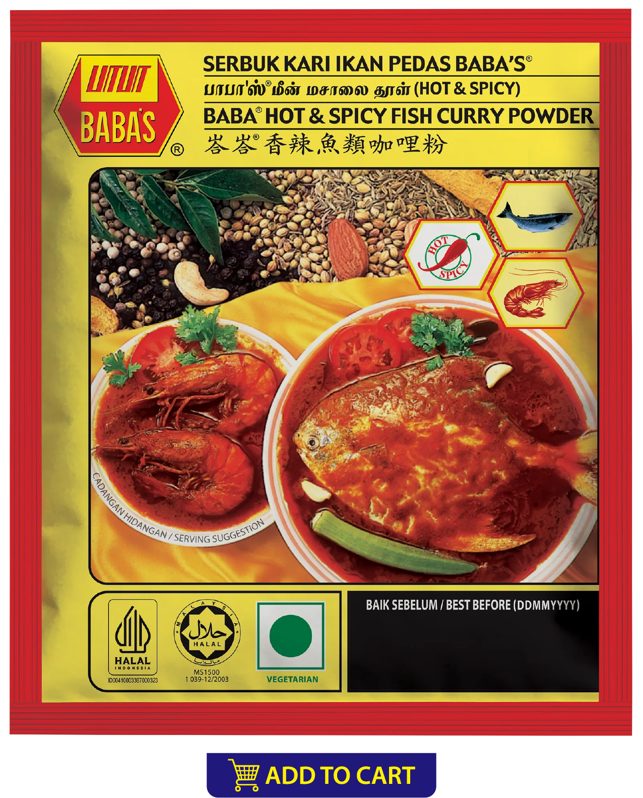 BABA'S HOT & SPICY FISH CURRY POWDER