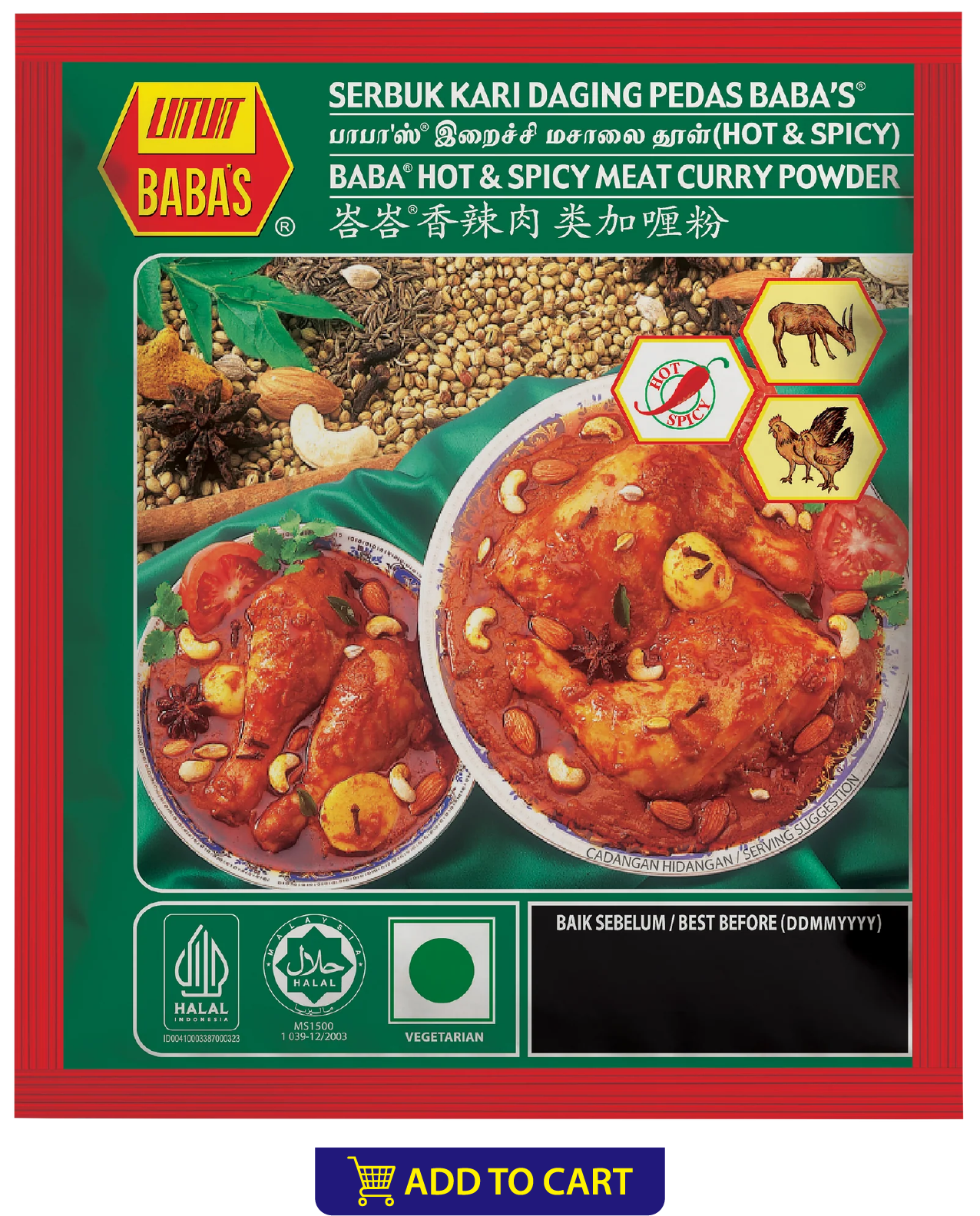 BABA'S HOT & SPICY MEAT CURRY POWDER
