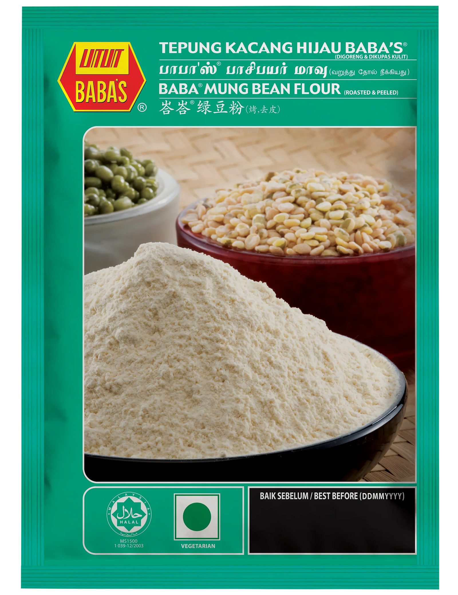 BABA'S MUNG BEAN FLOUR (ROASTED & PEELED)