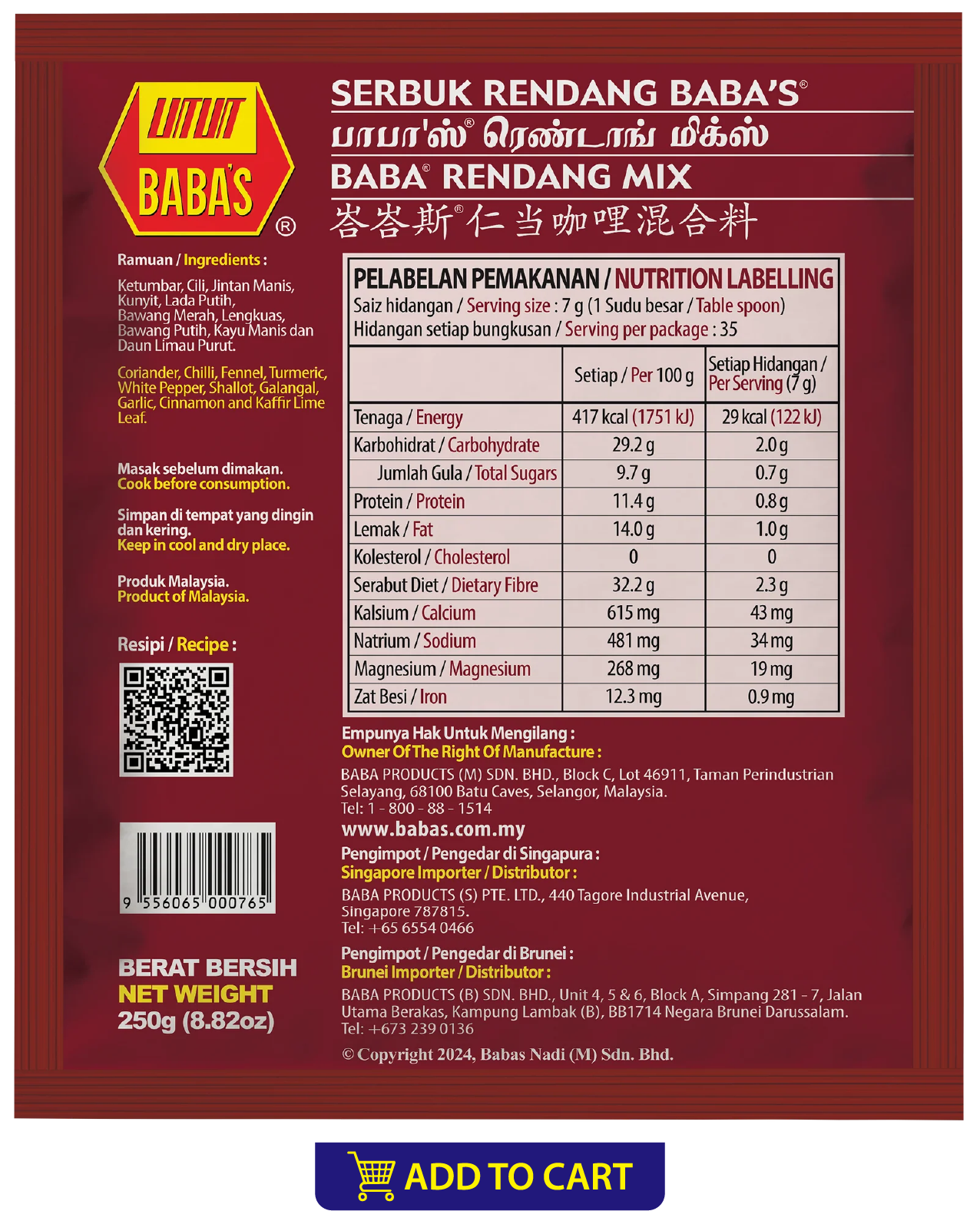 BABA'S RENDANG MIX