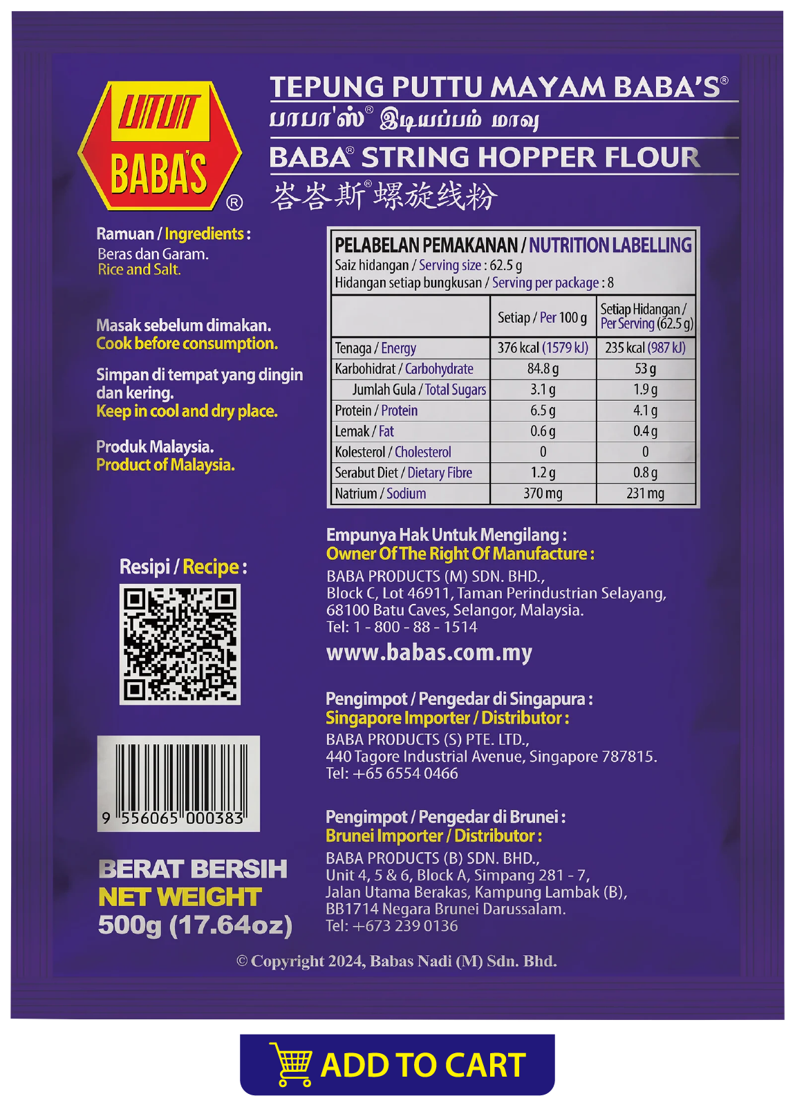 BABA'S STRING HOPPER FLOUR